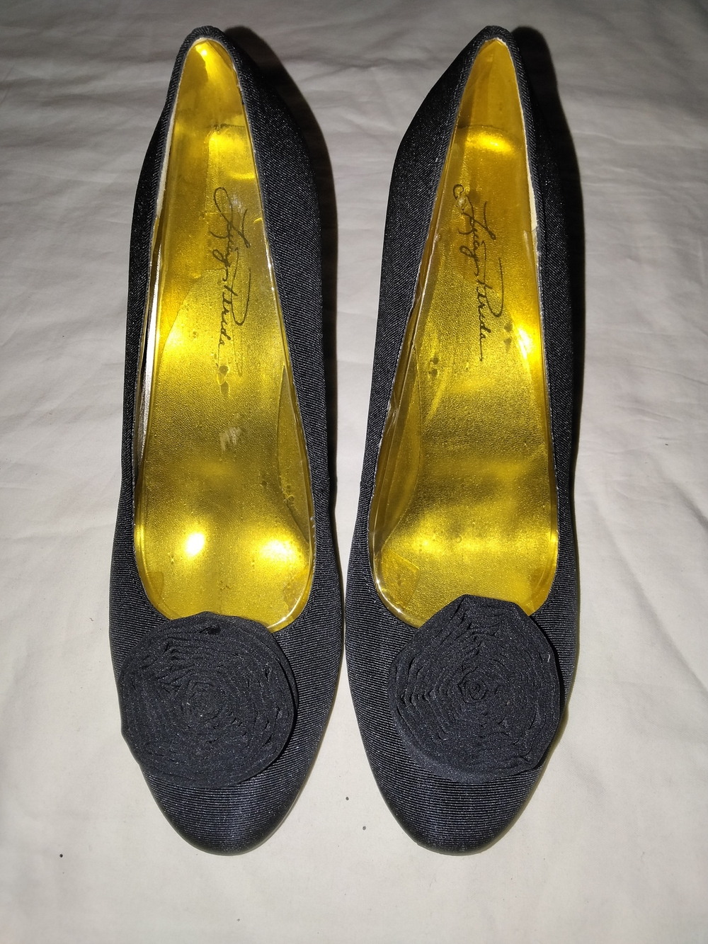 Lucy Paris Black Rosette Pump Heels